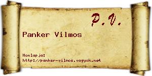 Panker Vilmos névjegykártya